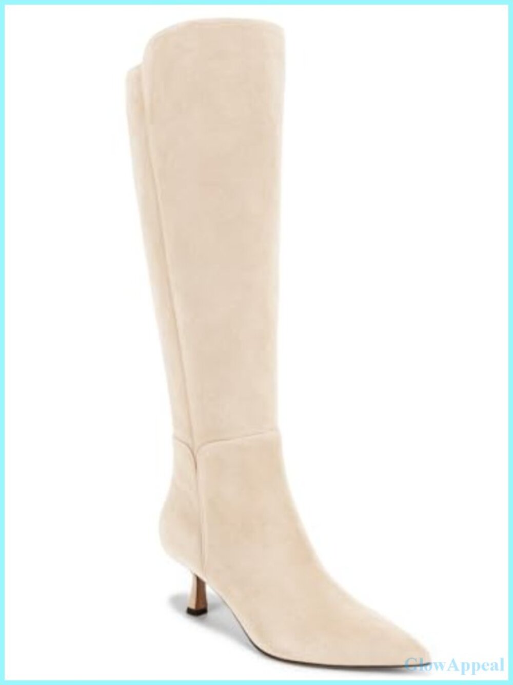Womens Knee High Boots Kitten Heel Pointed Toe Zip Dress Tall Boots